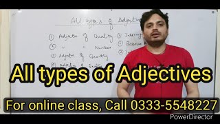 All types of Adjectives | By Syed Ali Raza Kazmi