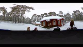 Saanisõit talvises Eesti Vabaõhumuuseumis. Horse-drawn Sleigh Ride at the Estonian Open Air Museum.