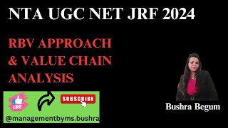 NTA UGC NET JRF| RBV, VRIO, Value Chain Analysis| Strategic Management|Paper 2- Management