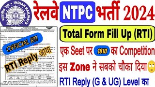 इस ज़ोन TOTAL कितने Form भरें🤫RRB NTPC TOTAL FORM FILLUP RTI REPLY आ गया🫣Competition बहुत ज्यादा है