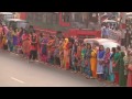 hundreds form 15 kilometre human chain against violence in bangladesh