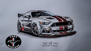 How to draw a Ford mustang | Pencils Drawings |