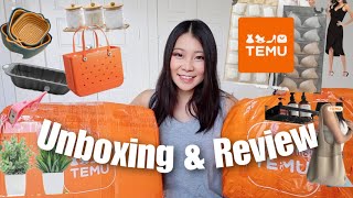 Huge TEMU Haul! Temu unboxing & review| Trying TEMU items| home decor, beach bag, summer haul