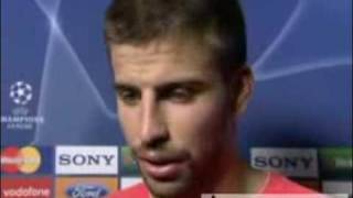 YouTube Pique interview after Chelsea vs FC Barcelona 1 1 CL Semi Final 2nd Leg 2009