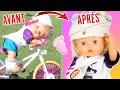 😩 OH NON! Noa tombe du vélo dans la cour d’école 🚑 Noé l’emmène à l’infirmerie ! Historie poupées