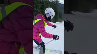 How it started and how is going after 5 days of ski lessons #skiing #skiingday