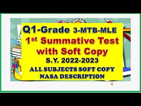 Q1 First Summative Test In MTB MLE 3 With Soft Copy-All Subjects - YouTube