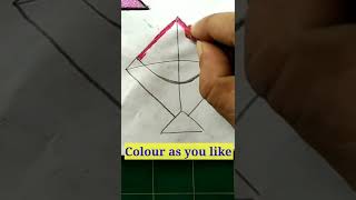 Kite drawing easy | How to draw a Simple Kite Half circle | start easy drawing #shorts