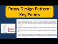 Proxy Design Pattern: Key Points