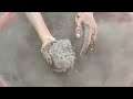 gritty charcoal balls whole crushing in water dust volcano 🌋 black insane