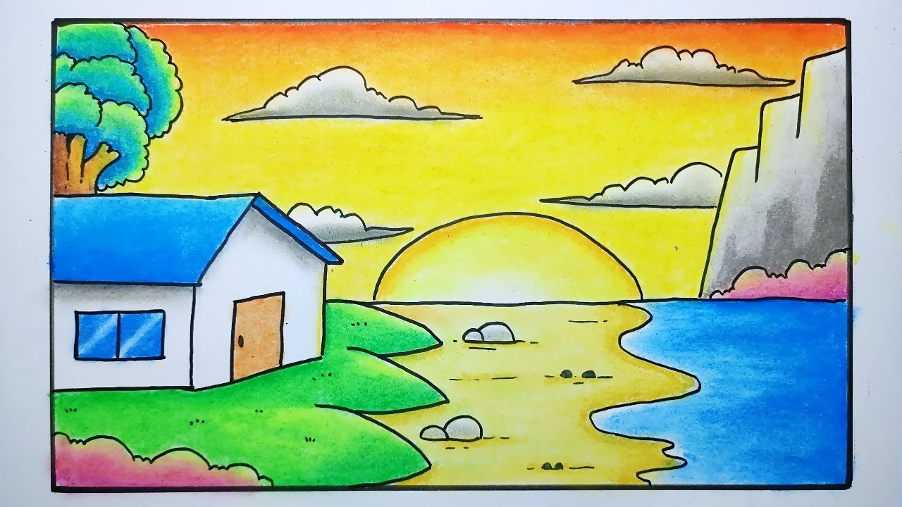 Easy Scenery Drawing For Beginners