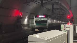 JR東日本E233系7000番台ハエ106編成各駅停車海老名行き　羽沢横浜国大発車