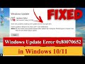 How to Fix Windows Update Error Code 0x80070652 in Windows 10/11 [Solved] #windowsupdate