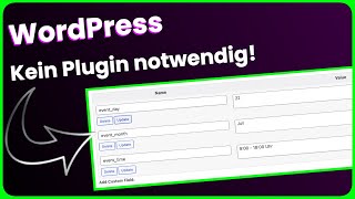 WordPress – Custom Post Types + Custom Fields without plugin!