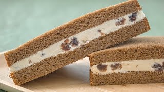 ラムレーズンサンドの作り方【ASMR with BGM】RUM RAISIN CREAM SANDWICH