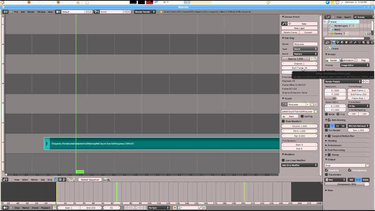 Blender Tutorial Add Sound Youtube