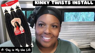 Kinky Twist Install w/Outre X-pression Springy Afro Hair | Solo Female Traveler | Full-time Van Life