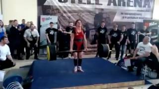 Galina Abramova 255 kg (561 lbs) WR deadlift at 67.5 kg BW (148 lbs BW)