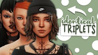 Making IDENTICAL TRIPLETS Look As Different As Possible | Sims 4 Create a Sim Challenge