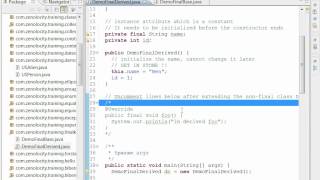 Java final keyword and Usage examples