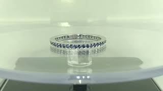 Sapphire Eternity Wedding Band Ring Handmade Pave