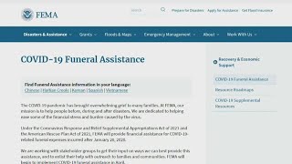 FEMA aid for COVID funeral cost