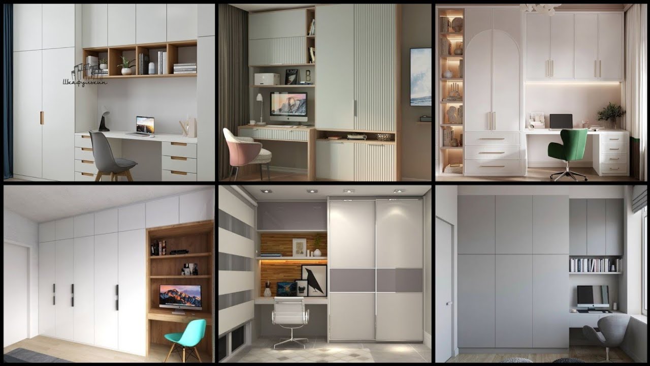 Modern Wardrobe Design With Study Table Cupboards Collection For