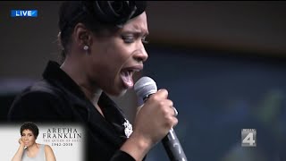 Jennifer Hudson performs "Amazing Grace" at Aretha Franklin's funeral