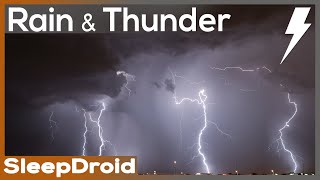 ► Soothing Rain and Booming Thunder Sounds for Sleeping | Loud Thunderstorm & Rain at Night