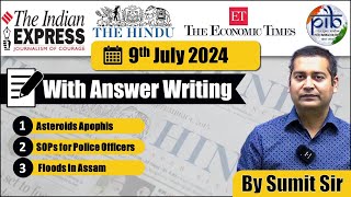 9 July, 2024 | Editorial Discussion | Floods, Asteroids, Police officer | Sumit Rewri |