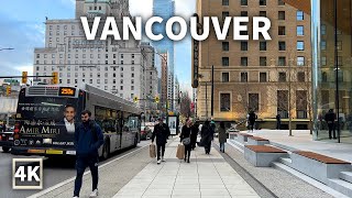【4K】Downtown Vancouver Walk on Black Friday Weekend - 1 Hour Walking | Canada (Binaural City Sounds)