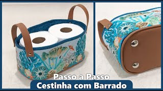 Passo a Passo Cestinha Porta Papel Higiênico com Barrado por Carol Buselli - Loja Tear