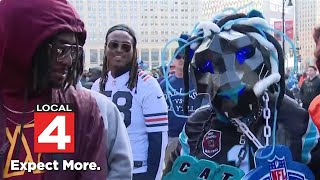 Fans decked out in their best NFL draft day fits in Detroit