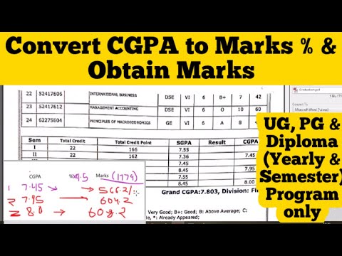 How To Convert CGPA Into Percentage Marks | Obtain Marks | Total Marks ...