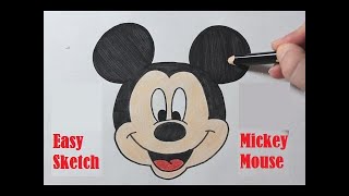 Mickey Mouse Easy Sketch  || how to draw easy mickey mouse sketch