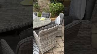 rattan garden furniture oval table chairs #gardenfurniturewholesaleuk