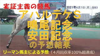 アハルテケステークス 鳴尾記念 安田記念 2021 【予想結果】２か月連続回収率100％超！実証主義の競馬：アハルテケＳ＆鳴尾記念＆安田記念の予想結果･･･ハズレ _0083