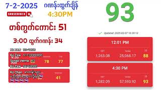 7.2.2025(ညနေပိုင်း2dlive)ထွက်ဂဏန်းအတူတူကြည့်ကြမယ်#2dlive