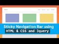 Sticky Navigation Bar With Jquery | HTML, CSS & JavaScript