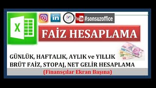 #FAİZ HESAPLAMA Günlük, Haftalık, Aylık Ve Yıllık Brüt Faiz, Stopaj, Net Gelir Hesaplama