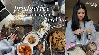 cozy winter days in my life ❄️🧦 | baking cookies, learning how to crochet \u0026 im cold makeup