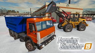 ВЫВОЗИМ СНЕГ НА КАМАЗАХ! РАСЧИСТИЛИ ПОЖАРНУЮ ЧАСТЬ! Farming Simulator 19