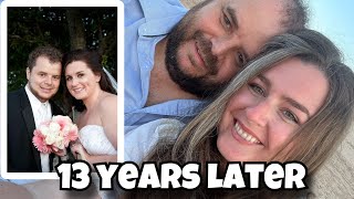 our 13th wedding anniversary 👰🏻‍♀️🤵🏻🥂 how we met, then vrs now