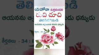 యెహోవా ఉత్తముడని రుచి చూచి తెలిసికొనుడి 🙏🙏🙏🙏 #