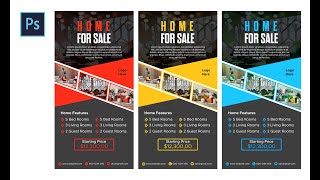 Home Standee Design in Photoshop | Roll Up Design 10 | FREE PSD DOWNLOAD