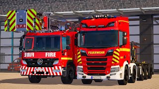 Emergency Call 112 - UK Swap Body Vehicle and Fire Brigade Truck on Duty! 4K