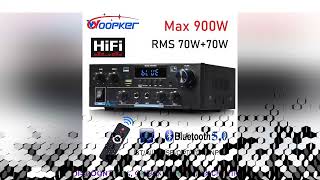 Woopker Amplifier AK55 900W Max 2.0 Channel Rated 70W+70W Bluetooth Audio Hifi AMP Karaoke Music Pla