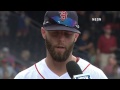 cws@bos pedroia discusses the red sox s victory