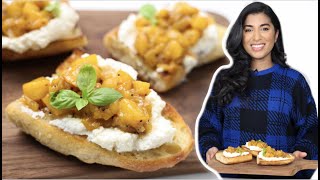 Spicy Peach Chutney Ricotta Toast (The ultimate brunch dish!)