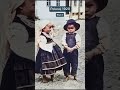 dwoje dzieci pozuje do kamery 🥺 ulepszone i pokolorowane nagrania z polski poland history oldfootage